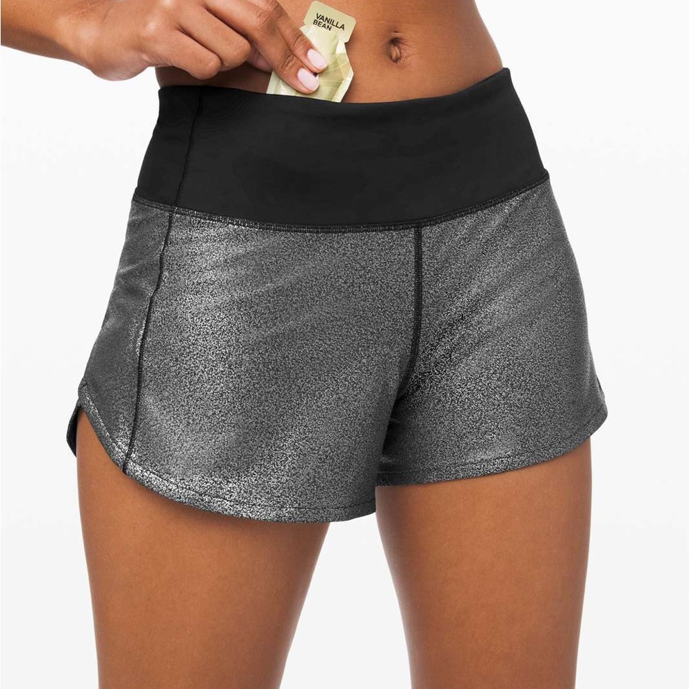 Lululemon Hi Rise Foil Speed Up shorts